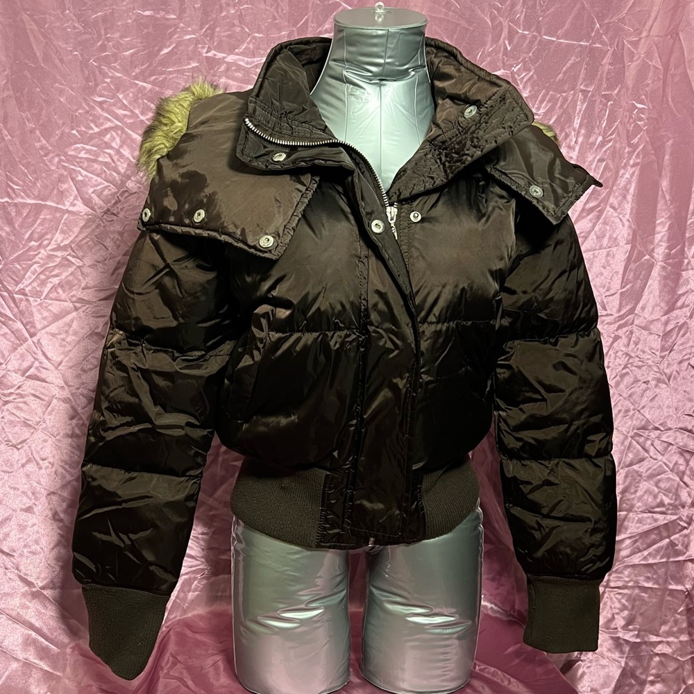 SOLD Faux Fur Brown Puffer Jacket
